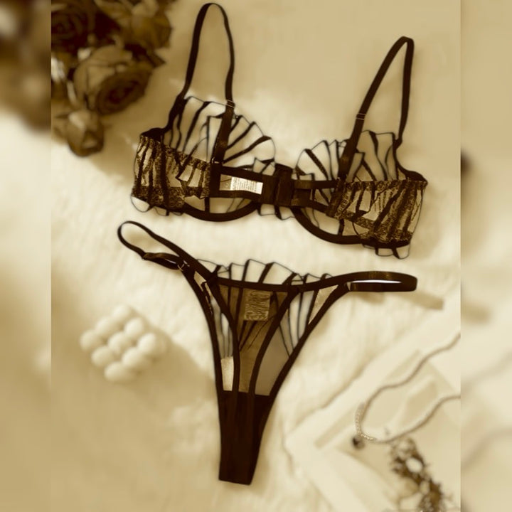 Set completo conjunto Inés encaje negro